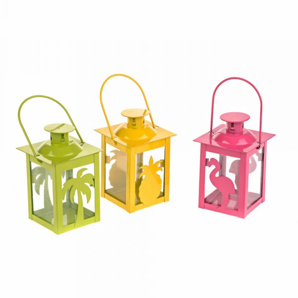 Tropical Metal Lanterns 3 Set